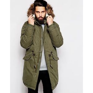 ASOS Fishtail Mens Parka Coat with Thinsulate S